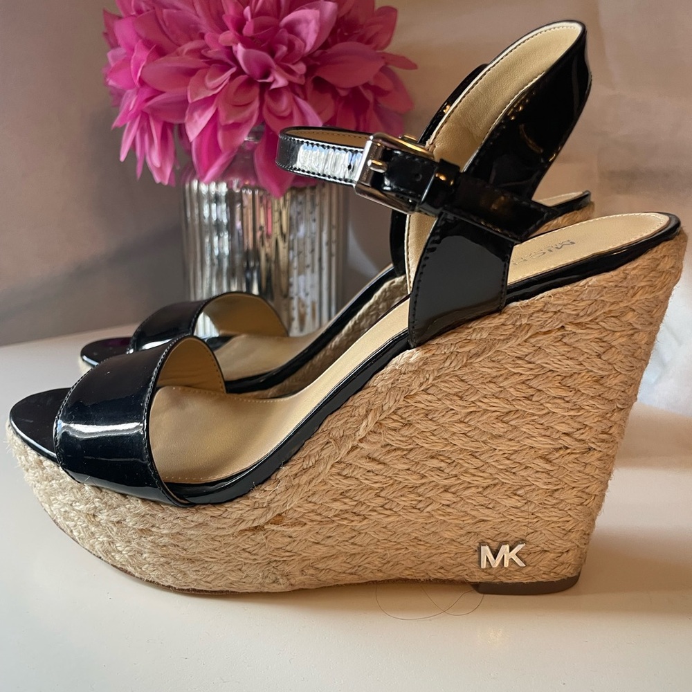 Michael Kors Black Wedge Sandals